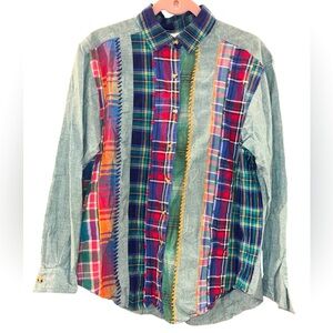 “Casey & Max” Vtg 80’s patchwork plaid button down
